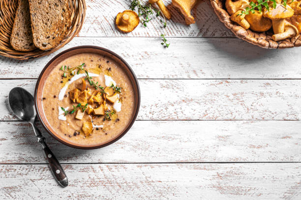 Chanterelle mushroom soup