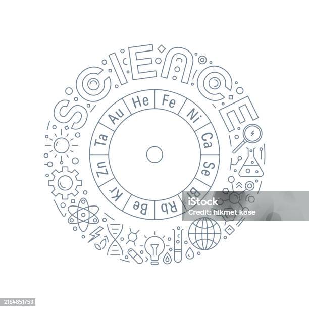 Science Reverse Symbol Science And Science Symbols Around The Circle Science And Element ...