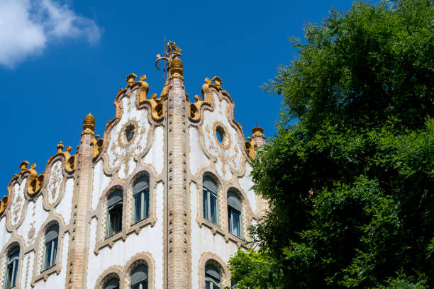 Ornate, gold facade on building in Budapest