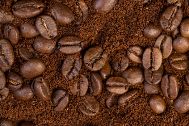 istock natural ground and roasted coffee for making a drink 2164862302