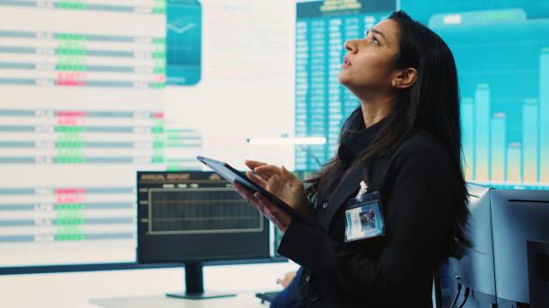 istock Marketing manager evaluating sales and profit within infographics data 2164865110
