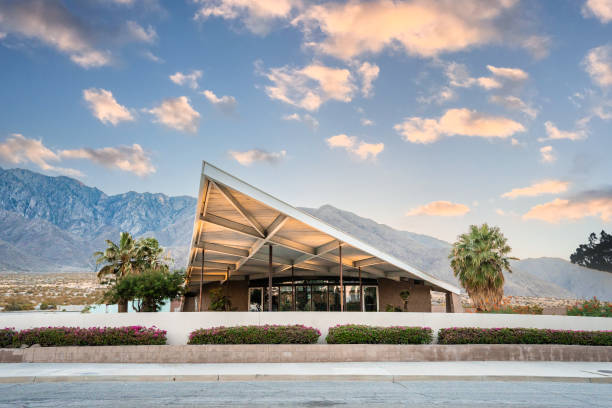 Historic Hyperboloid mid-century modern Palm Springs Visitor Center formerly tramway gas station