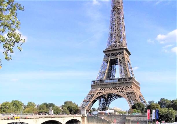 Eiffel Tower and Seine River in Paris, France