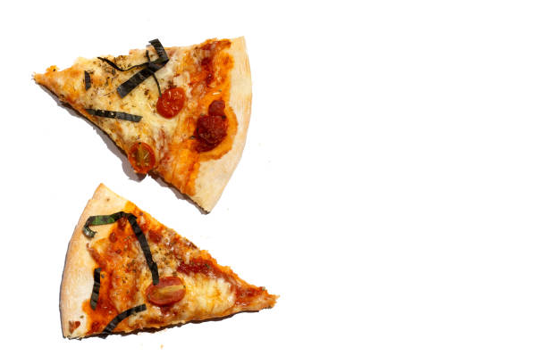 istock Slices of pizza on white background. 2164870931