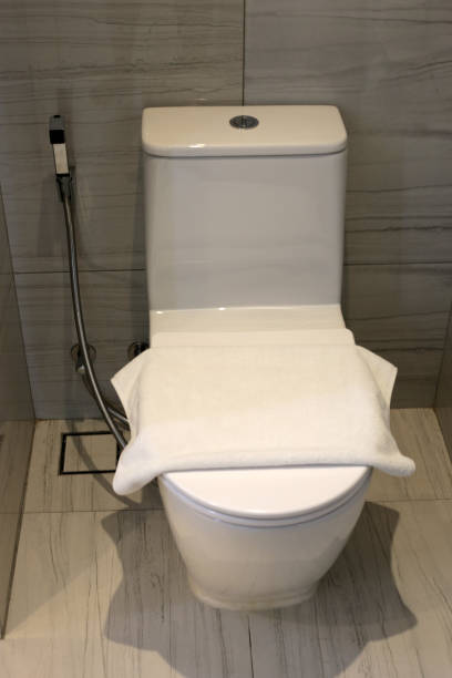 istock White ceramic toilet bowl in the bathroom 2164872448