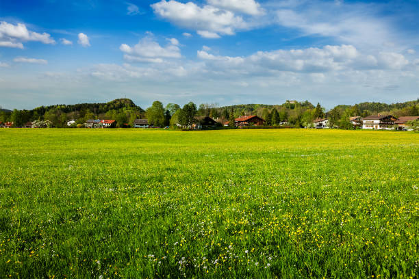 German countryside and village in Bavaria, Germany