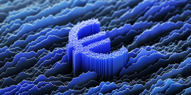 istock Euro sign on stock market chart background 2164875120