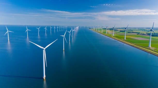istock Sustainable Wind Energy Generation Amidst Stunning Dutch Coastal Landscape 2164880324