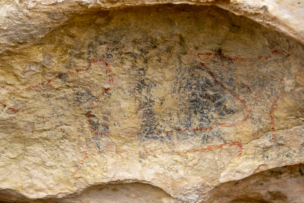 istock Takiroa Maori Rock Drawings 2164880488