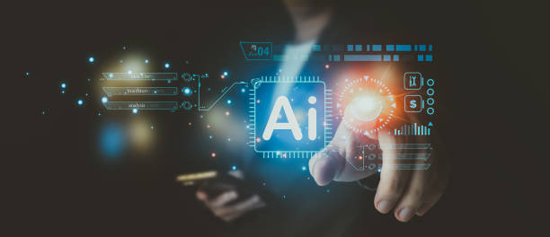 istock business man holding a mobile phone Showcasing technology from Artificial Intelligence, cutting-edge holographic graphics extend beyond the screen. Business data analysis assistant technology concept 2164885783