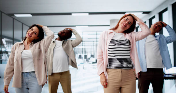 istock Company Fitness Stretch Exercise 2164892139
