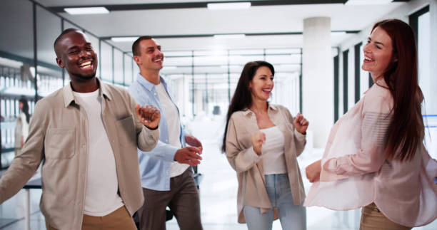 istock Business Fun Celebration And Teamwork Success 2164892145