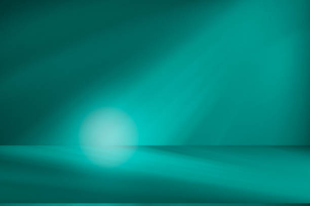 Studio style background wall decoration presentation uses white and green tones. with shadows cast from a nearby window, concept creating a decorative