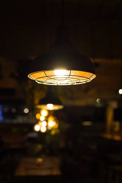 istock Retro round ceiling lighting lamp. Interior decoration. 2164901375