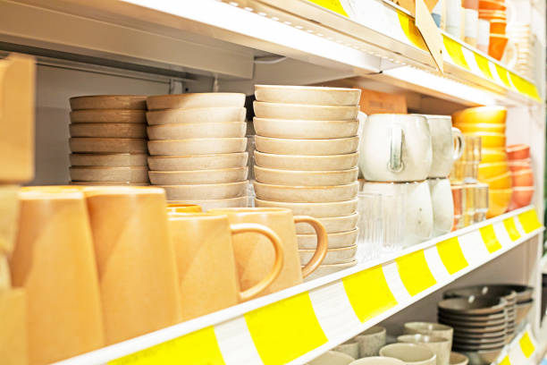 istock ceramic dishes on the stall in the supermarket 2164901879