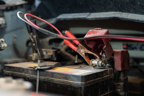 istock Close-up of a terminal on a car battery. 2164910238