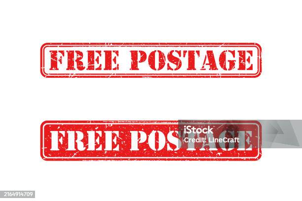 Postage Available. Sign Free Postage Red Stamp On White Background Stock Illustration ...