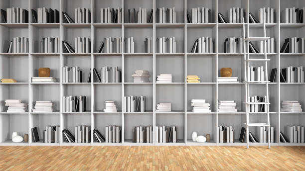 istock Modern Library Design Wooden Bookshelf 2164917093