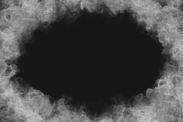 istock Alcohol ink art Japanese abstract dark template. Waves like silver haze on black background 2164919577