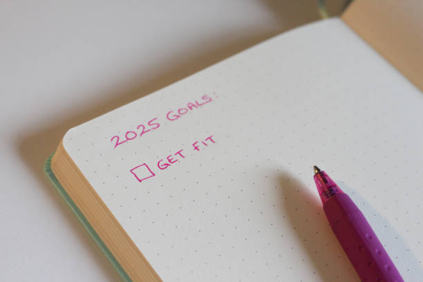istock A photograph of a bullet journal notebook, 2025 goals, get fit 2164922017