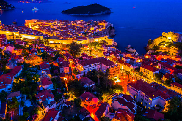 istock Dubrovnik night twilight cityscape 2164923936