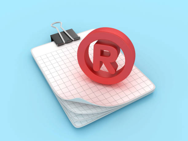 istock Graph Paper Note Pad with Clip and Registered Trademark Symbol 2164925237