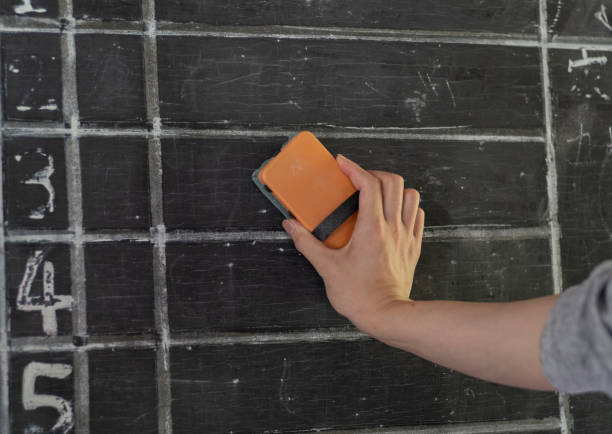 Blank blackboard with chalk background texture.