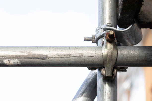 Scaffolding on the outside of a house
