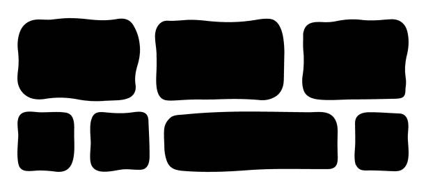 čmáranice tvarů a rámečků pro sociální média. barevné abstraktní izolované textové pole. objekty blob bubliny řeči pro dialogové okno - obdélník stock ilustrace