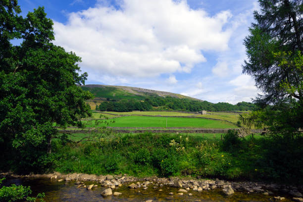 View along the River Swale, in Reeth.