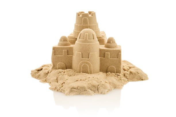 istock A detailed sandcastle sculpture on a white background, 2164935002