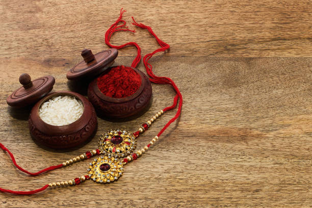 istock Happy Raksha Badhan. Traditional Festive Items 2164935014