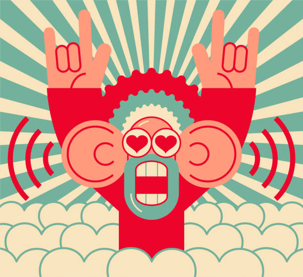 A cool man or monkey gesturing the Hand Sign of I Love You and listening with big ears Unique Characters Designs Vector Art Illustration.
A cool man or monkey gesturing the Hand Sign of I Love You and listening with big ears. cute entertainment stock illustrations
