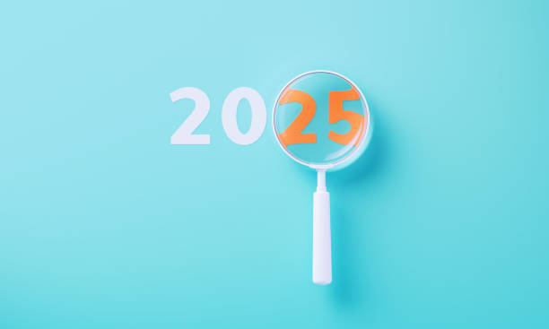 istock White Magnifier Over Orange 2025 On Blue Background 2164942671