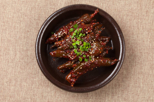 istock A food eaten by soaking red peppers in soy sauce, soybean paste, or red pepper paste. 2164951172