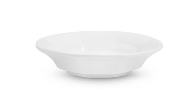istock Empty white bowl, handcrafted isolated on white background 2164953828