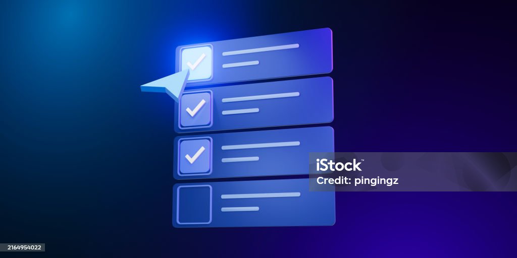Select Checkbox Interface With Glowing Cursor Stock Photo - Download ...