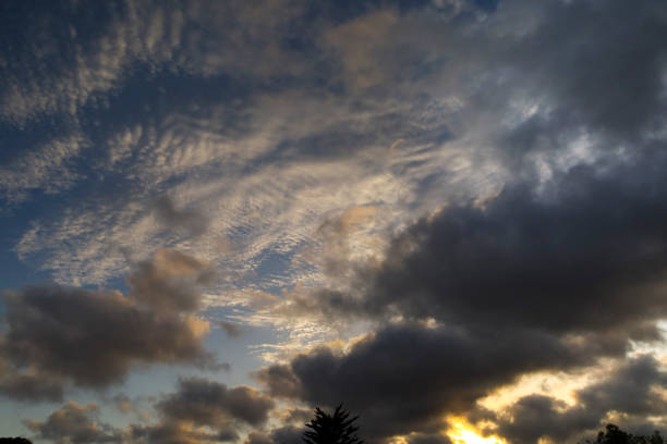 Clouds and lovely sky at Sunset in Alicante in spring