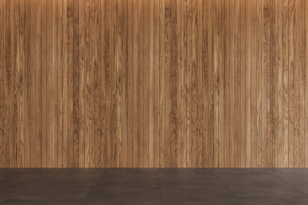 istock Concept Empty room and wood panels wall background 3D rendering 2164954795