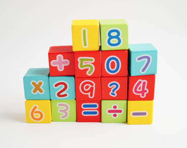 istock Number wood block cubes for learning Mathematic, education math concept. 2164959025