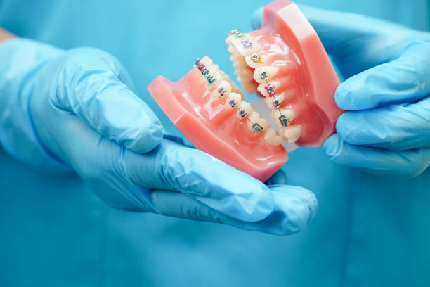 istock Asian dentist holding dental teeth model for learn about dentistry. 2164959137
