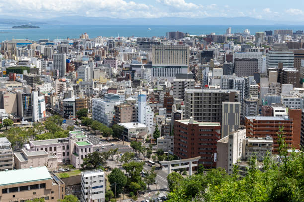 istock Kagoshima cityscape in Kyushu, Japan 2164974012