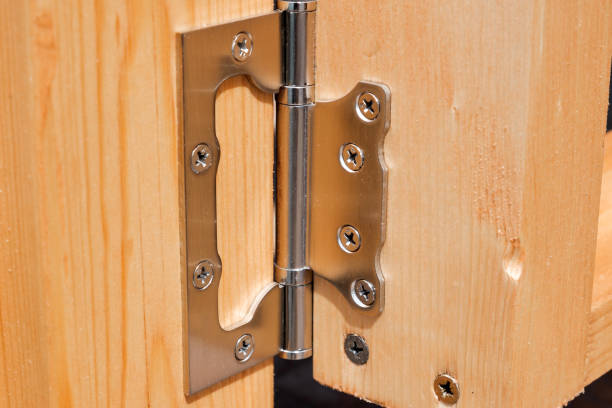 istock door hinge close-up on wooden gate 2164982266