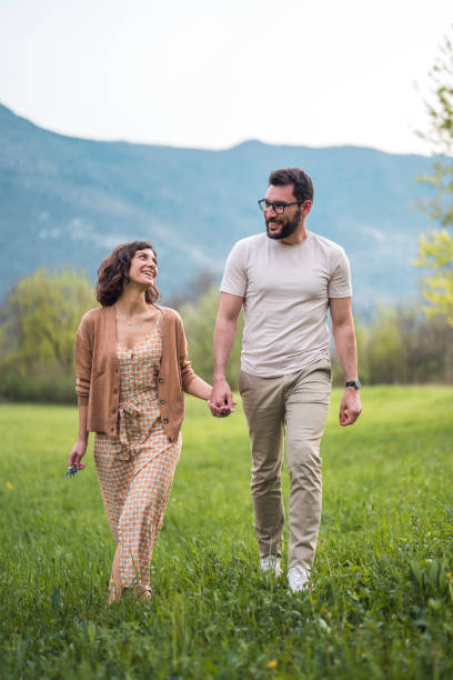 Romantic Stroll in Garden Hotel Setting