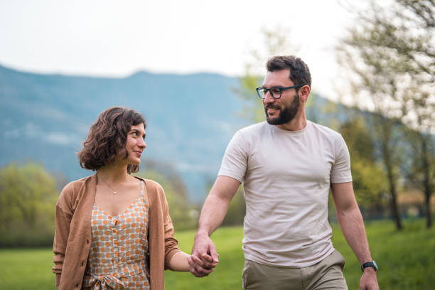 istock Romantic Stroll in Boutique Hotel Garden 2164983293