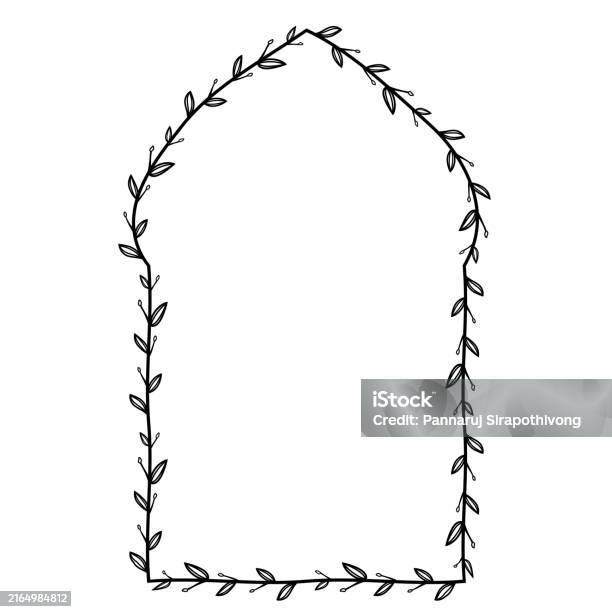 Oriental Arch Leaf Frame Vertical Frame Architectural Arche Window Door ...