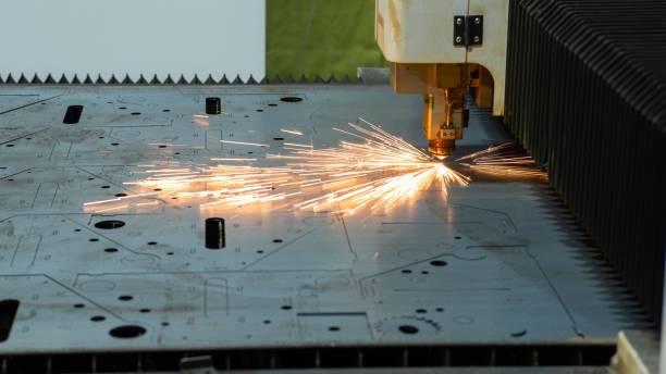 istock CNC machine. Laser cutting of metal. 2164985579
