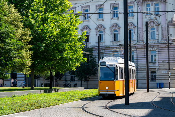 City tram and buildings, Budapest