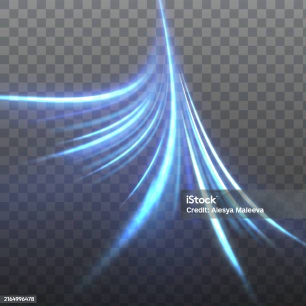 Effect Lightwave Blue Wind Waves Effect Abstract Light Motion Trails With Sparkles ...