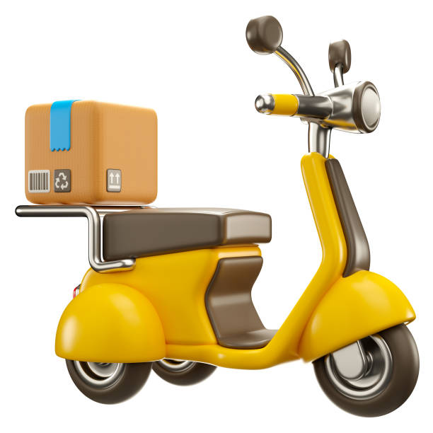 3d icon motorcycle delivery